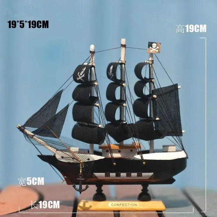 Home Decoration Mediterranean Style Caribbean Pirate Black Pearl Ship Model Birthday Gift Desk Ornament A01 Living Room Decor