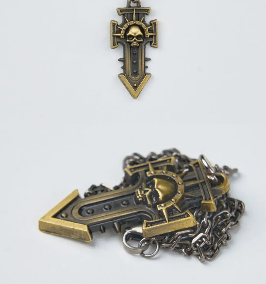 Game Warhammer 40k Indomitus Crusade Cosplay Necklace Men Women Vintage Skull Cross Pendant Choker Jewelry Accessories Gifts