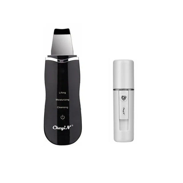 Ultrasonic Skin Scrubber + Skin Rejuvenation Nano Face Mist Steamer
