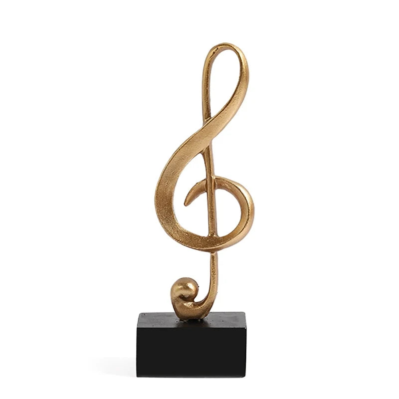 Home Decor Accessories Figurine Decorative Art Statuette Golden Musical Note Handicraft Living Room Wine Cabinet Desk Ornament