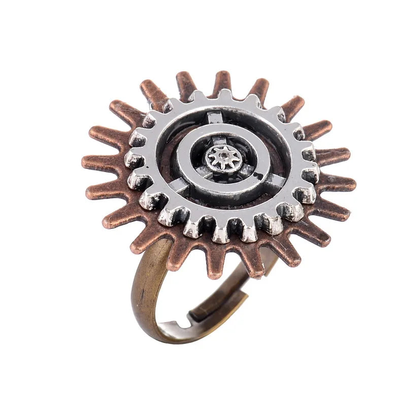 Wonderful Design Mixed Gears/Clock Pointer/Wing/Butterfly Women`s Vintage Steampunk Ring Accessory