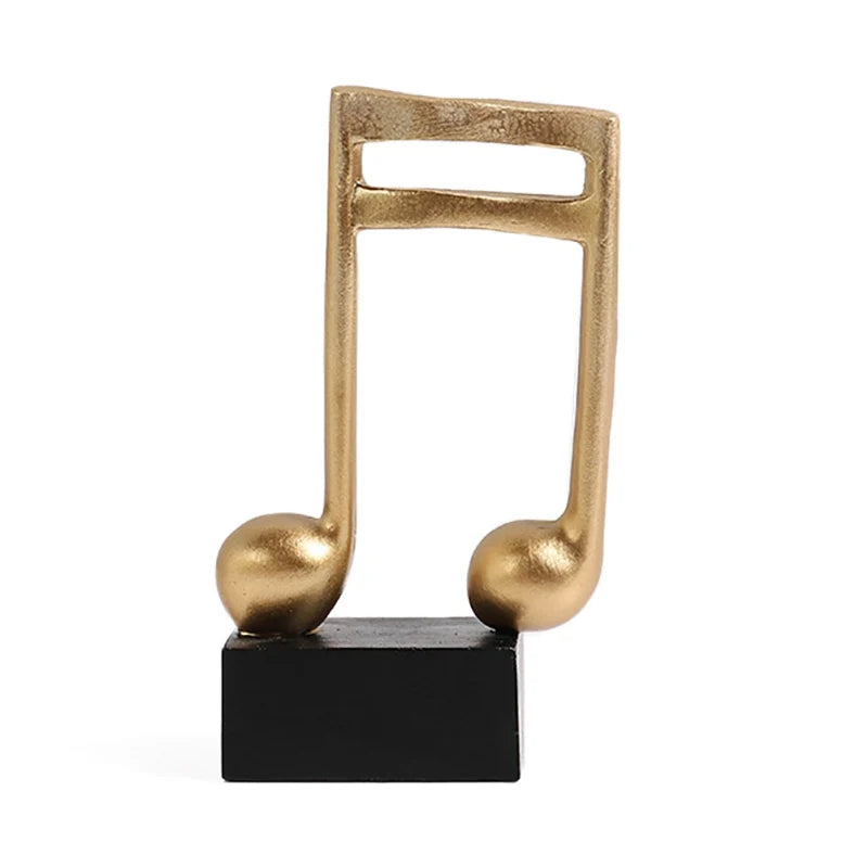 Home Decor Accessories Figurine Decorative Art Statuette Golden Musical Note Handicraft Living Room Wine Cabinet Desk Ornament