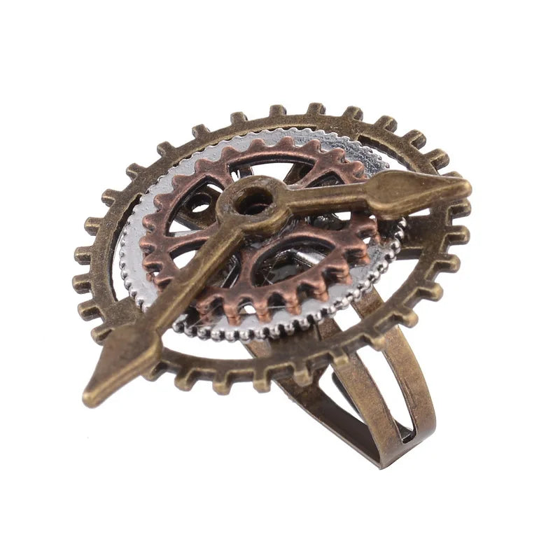 Wonderful Design Mixed Gears/Clock Pointer/Wing/Butterfly Women`s Vintage Steampunk Ring Accessory