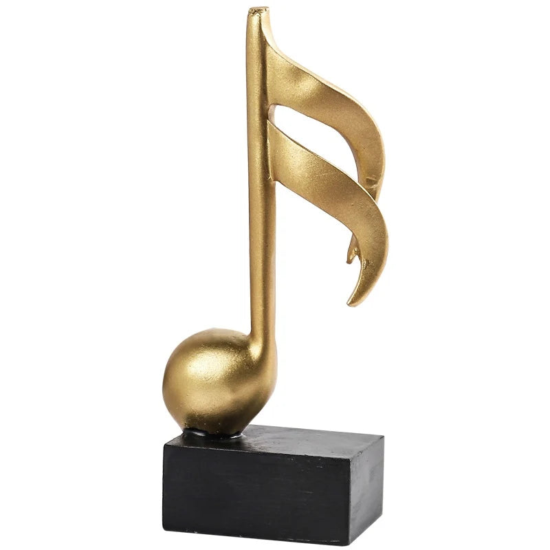 Home Decor Accessories Figurine Decorative Art Statuette Golden Musical Note Handicraft Living Room Wine Cabinet Desk Ornament