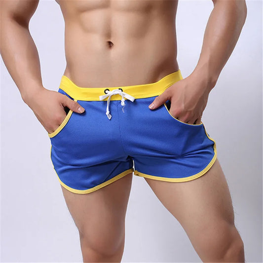 Summer Mens Brand New Sport Running Shorts Man Shorts Gym Pocket Straps Bodybuilding Male Fitness Beach Shorts 6 Colors Optional