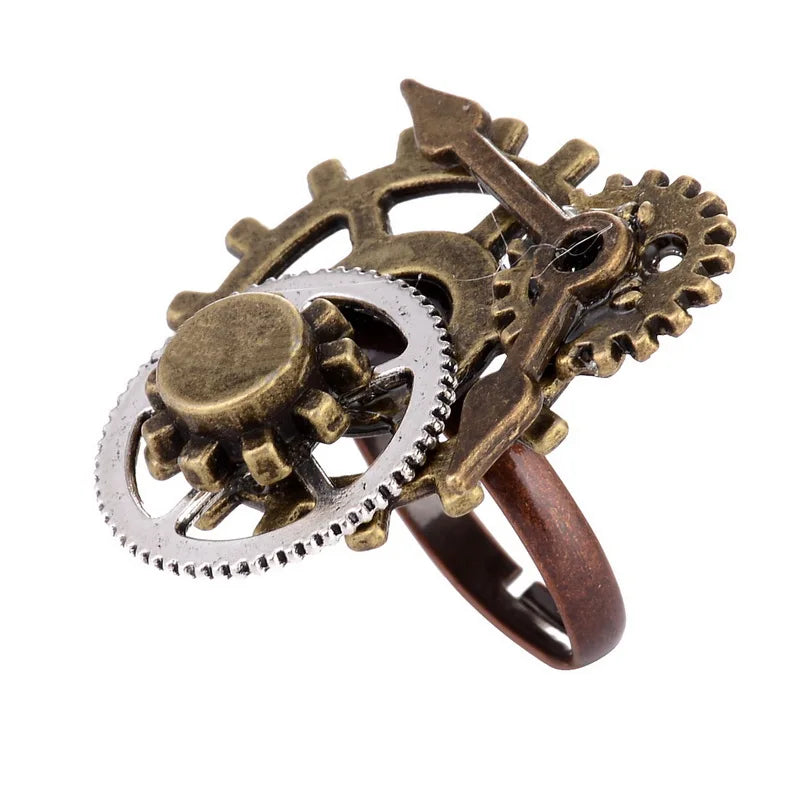 Wonderful Design Mixed Gears/Clock Pointer/Wing/Butterfly Women`s Vintage Steampunk Ring Accessory