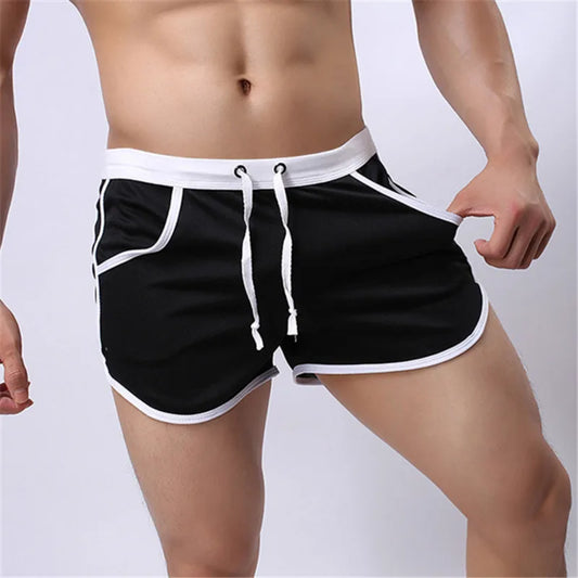 Summer Mens Brand New Sport Running Shorts Man Shorts Gym Pocket Straps Bodybuilding Male Fitness Beach Shorts 6 Colors Optional