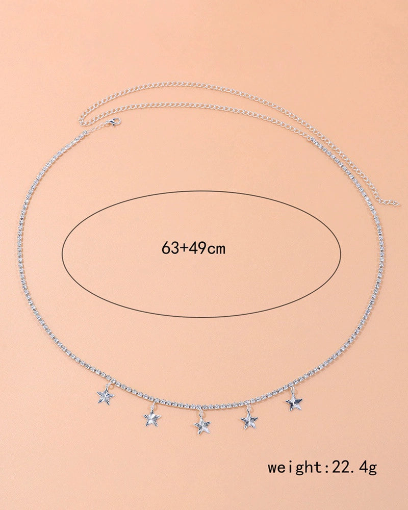 Popbonnie Summer Sexy Rhinestone Waist Chain Accessories Y2g