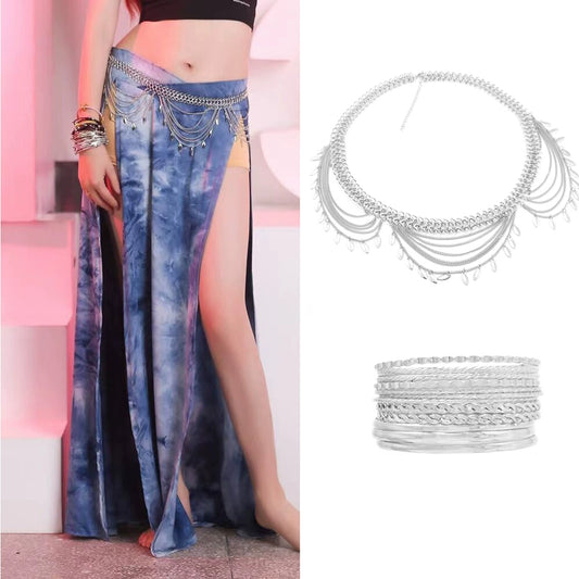 Sexy Tassel Jewelry Long Dress Sexy Belly Dance Waist Chain