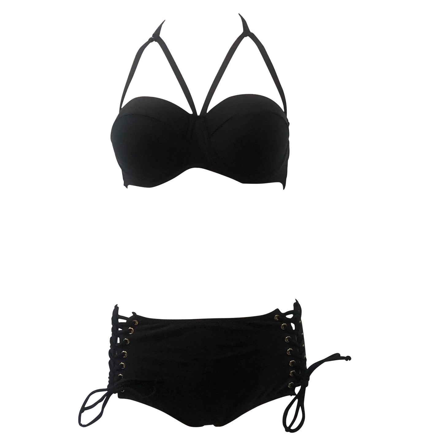 Swimsuit Women's Separates Bikini Steel Bracket Gathered Chest Cover Your Belly with High Waist Ins Lace-up Sexy Beach Hot Spring Swimsuit