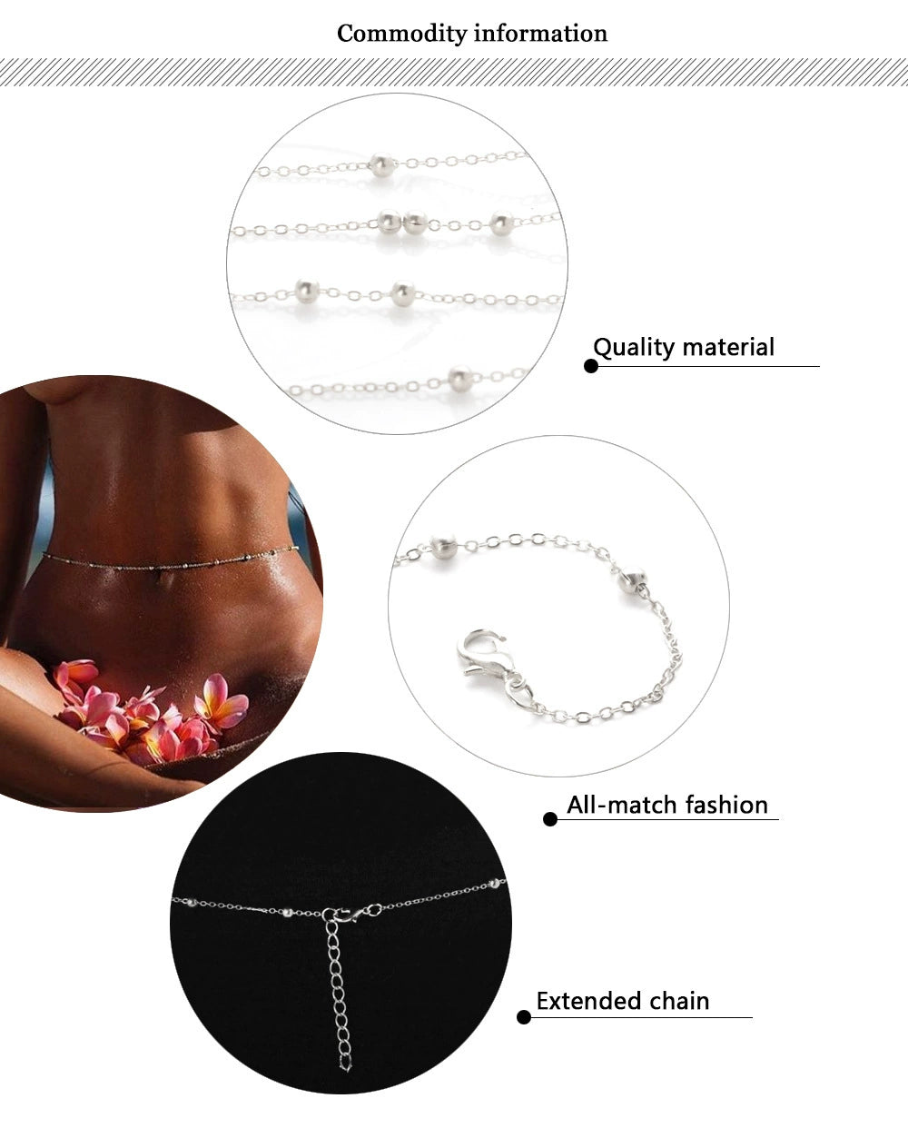European and American Jewelry Fashion Sexy Beach Dancing Waist Chain