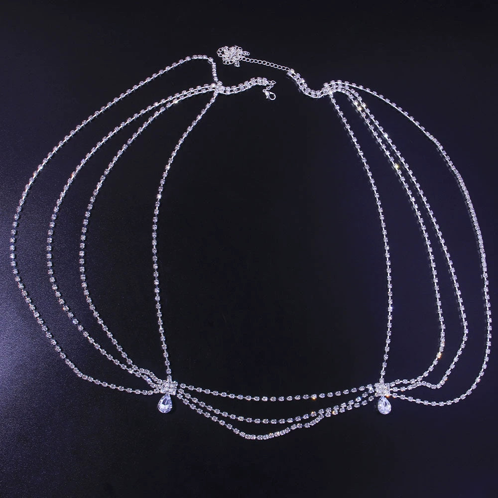 AliExpress Hot Sale Sexy Multi-Layer Rhinestone Waist Chain Fashion All-Matching Sexy Sexy Water Drop Body Chains Waist Chain