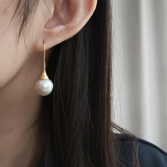 Vonmoos Pearl Earrings for Women Long Hanging Earrings Aesthetic Accessories Elegant Korean Style Vintage Jewelry 2023 Trend