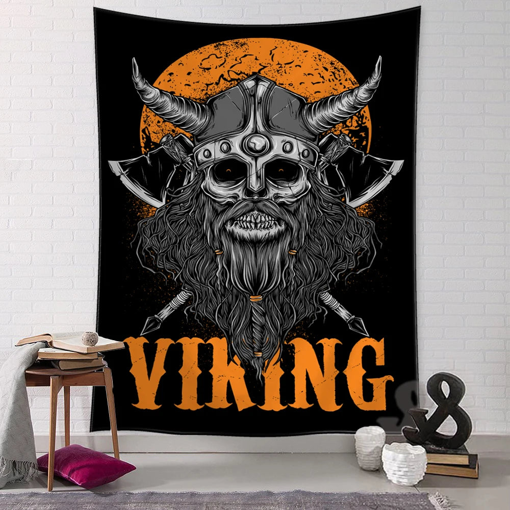 Viking Retro Mysterious Raven Tapestry Wall Hanging Boho Hippie Tarot Witchcraft Living Room Bedroom Home Decor