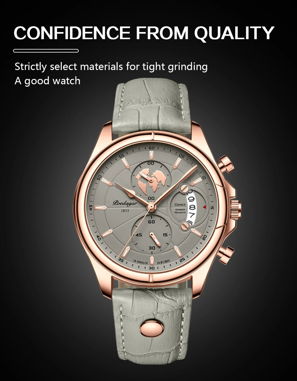POEDAGAR Luxury Brand Man Watch Chronograph Date Waterproof Leather Watches For Men Casual Male Clock Sports Quartz Men's Watch