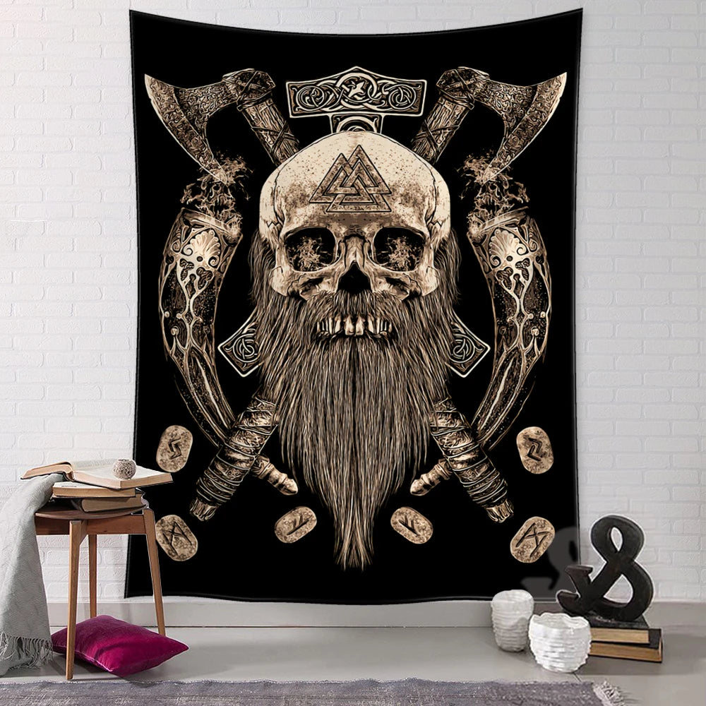 Viking Retro Mysterious Raven Tapestry Wall Hanging Boho Hippie Tarot Witchcraft Living Room Bedroom Home Decor