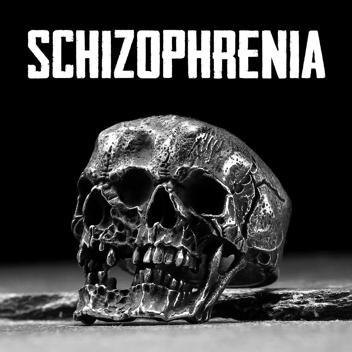 Schizophrenia Skull Men Rings Stainless Steel Women Jewelry Punk Rock Vintage Black Gothic Fashion Accessories Gifts Wholesale