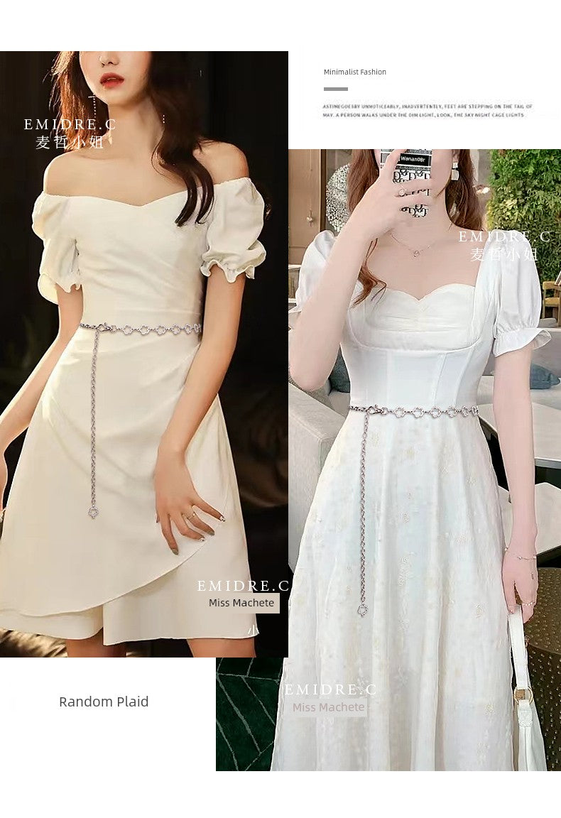 Belt Women's Rhinestone Ornament Chain Waist Chain Accessories with Skirt Dress Waist-Tight Summer Thin and Simple Silver Fancy