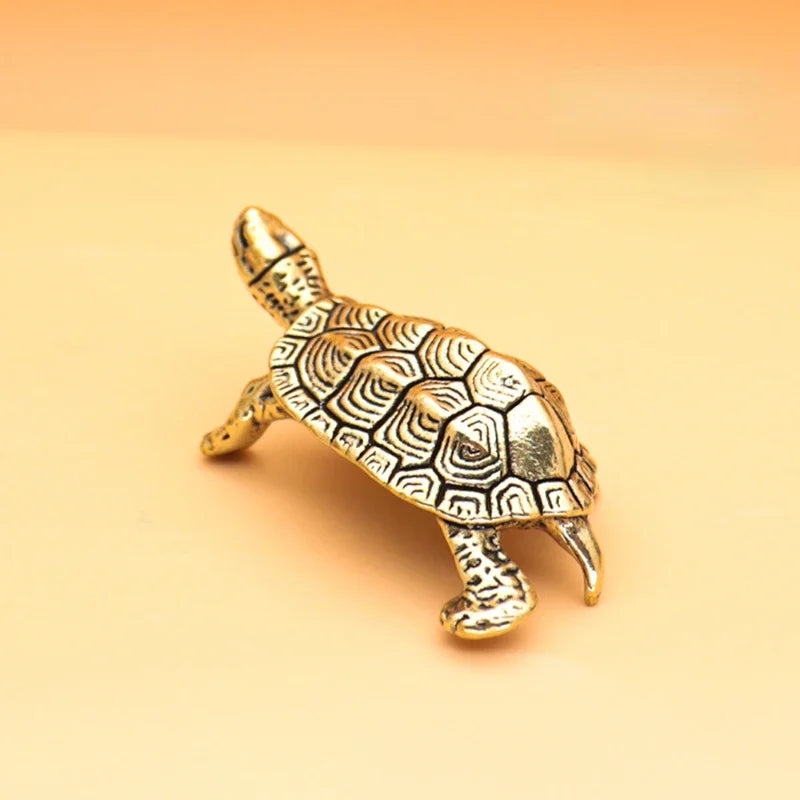 Lucky Small Money Turtle Retro Brass Tortoise Statue Desktop Ornaments Solid Copper Turtle Figurines Home Decoration