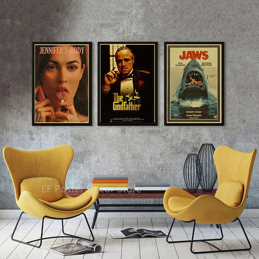 Classic Film Poster Prints Vintage Home Room Art Wall Decor Jennifer's Body/Jaws/Leon Movie Theater Painting Nostalgic Printings