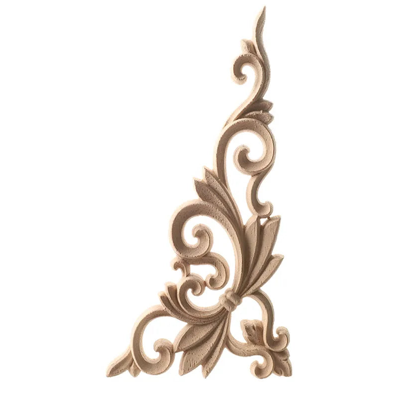 Woodcarving Corner Decal Wood Figurines Crafts Corner Appliques Frame Door Furniture Woodcarving Decorative Home Decor