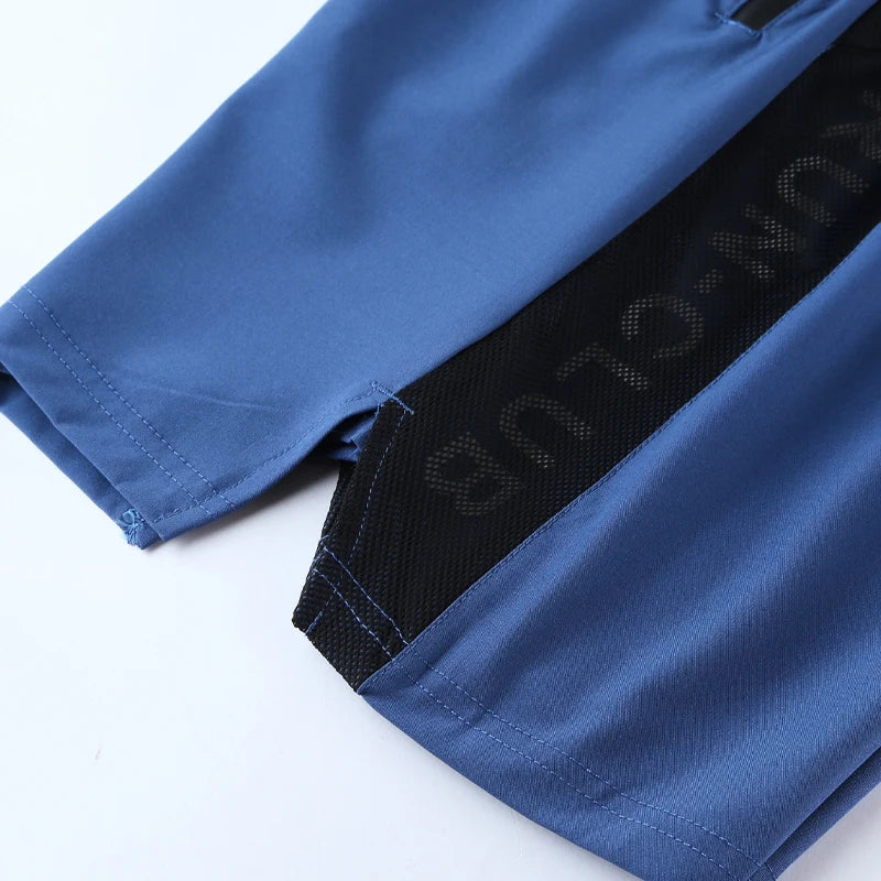 Men Run Shorts Patchwork Training Shorts Zipper Pockets Gym Sports Quick Dry Short Casual 2022 New Summer Fitness Shorts