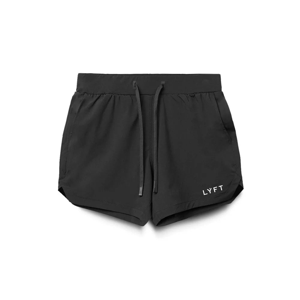 LYFT Quick Dry Multifunctional Pocket Single Layer Running Gym Fitness Bodybuilding Training Shorts Men Jogging Sports Bottoms