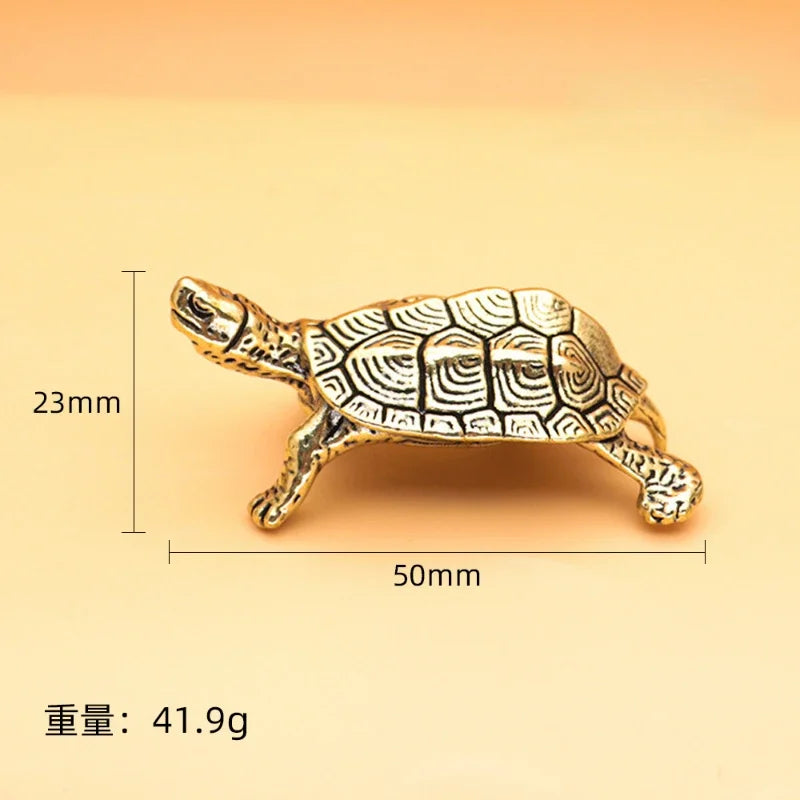 Lucky Small Money Turtle Retro Brass Tortoise Statue Desktop Ornaments Solid Copper Turtle Figurines Home Decoration