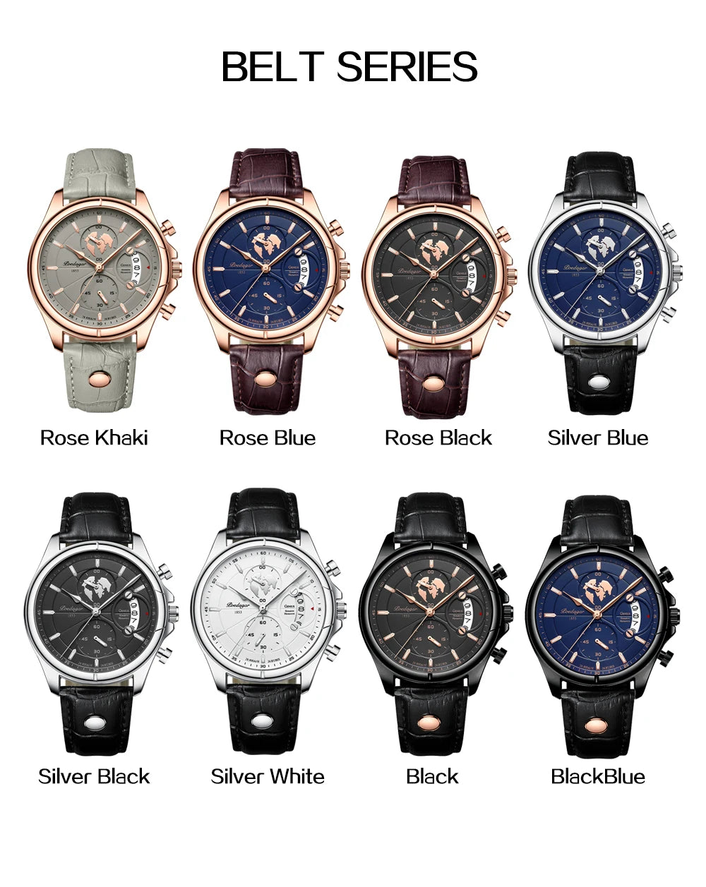 POEDAGAR Luxury Brand Man Watch Chronograph Date Waterproof Leather Watches For Men Casual Male Clock Sports Quartz Men's Watch