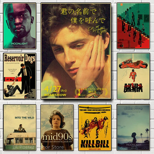 Movie Collection Poster Moonlight/Mid90s/Akira Prints Vintage Home Room Art Wall Decoration Call Me By Your Name Retro Painting