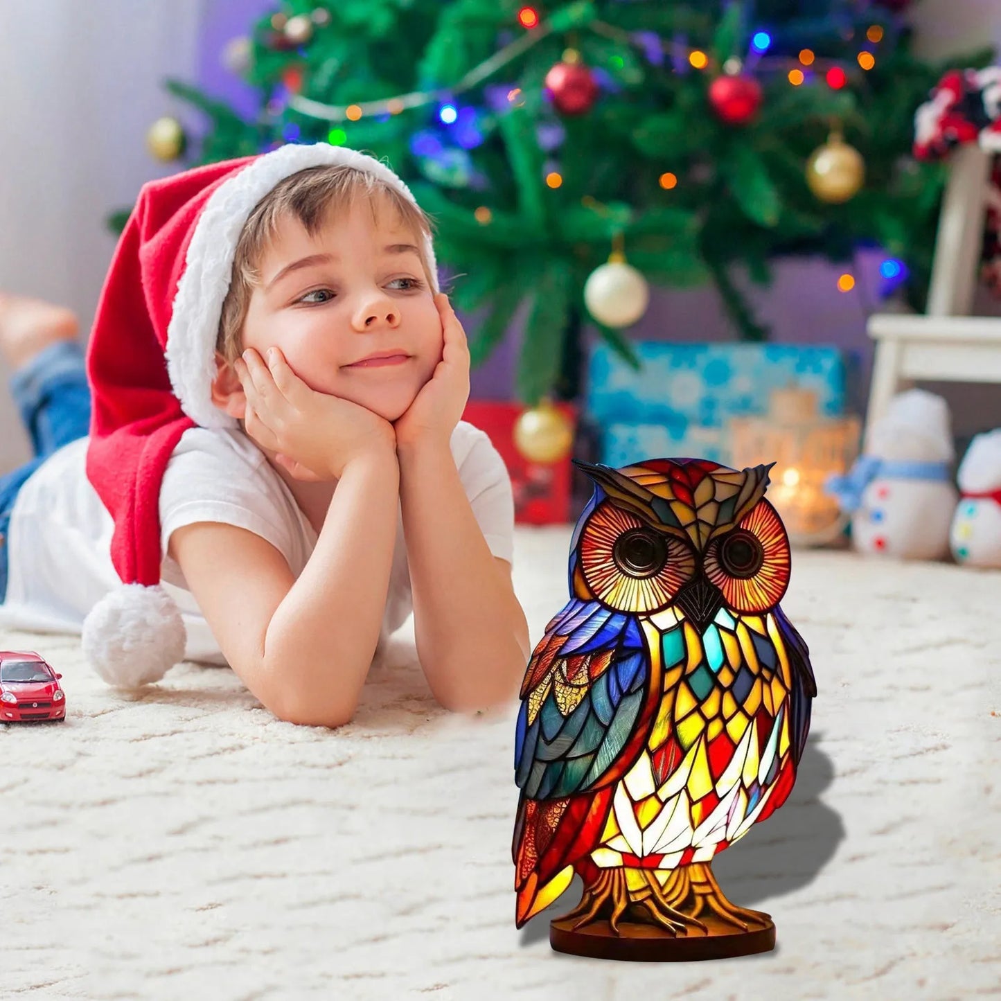 Retro Owl Sculptures & Figurines For Room Decoration Resin Animal Desktop Ornament Table Lamp Statue Home Decor New year Gift