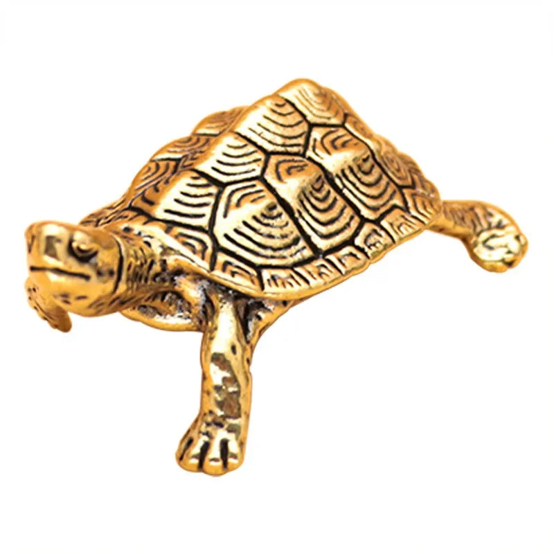 Lucky Small Money Turtle Retro Brass Tortoise Statue Desktop Ornaments Solid Copper Turtle Figurines Home Decoration