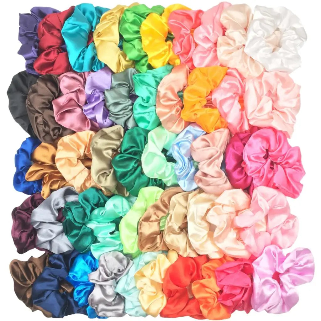 25/10/6/1pc Vintage Satin Scrunchies Girls Elastic Hair Bands Ponytail Holder Ties Rubber Bands Fashion Women Accessories Solid