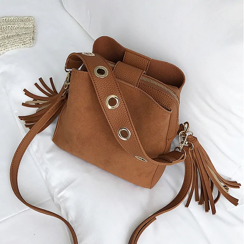 Fashion Scrub Women Bucket Vintage Shoulder Bag Vintage