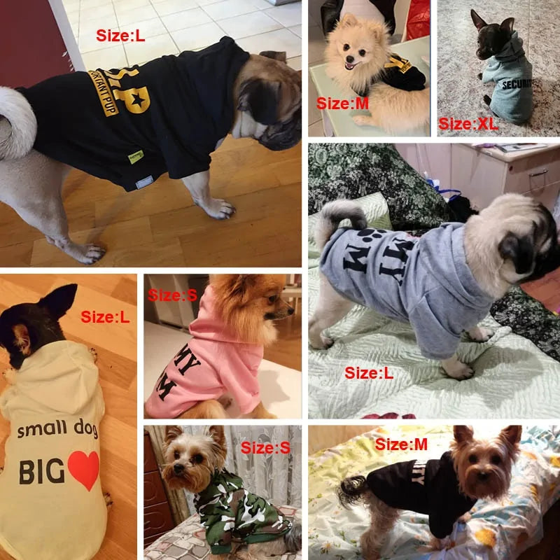 Security Dog Clothes Small Dog Hoodie Coat